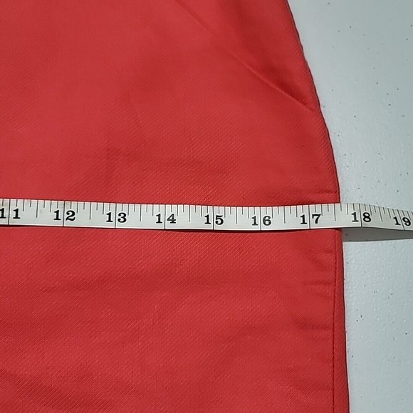 J Crew Factory The Pencil Skirt Poppy (Salmon) Double Serge Cotton Skirt Size 0 - Picture 9 of 11